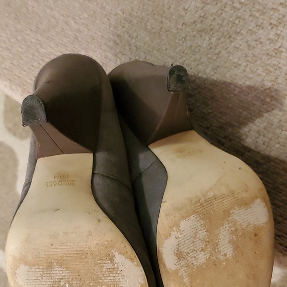 michael kors grey suede peep toe chunky heels - Picture 11 of 12